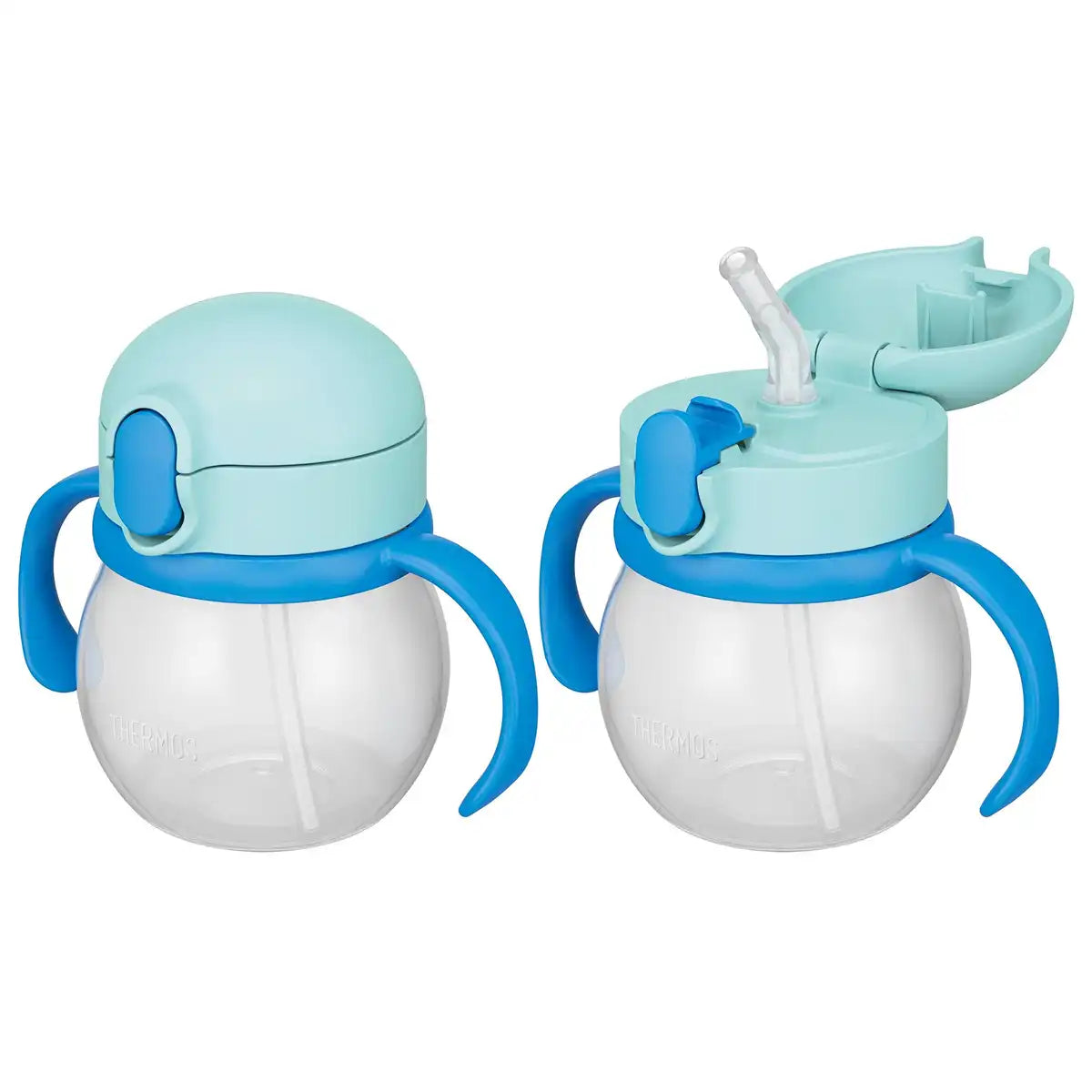 Thermos Baby Straw Mug 250ml in Light Blue Leakproof Detachable Handle Suitable for 9 Months Up
