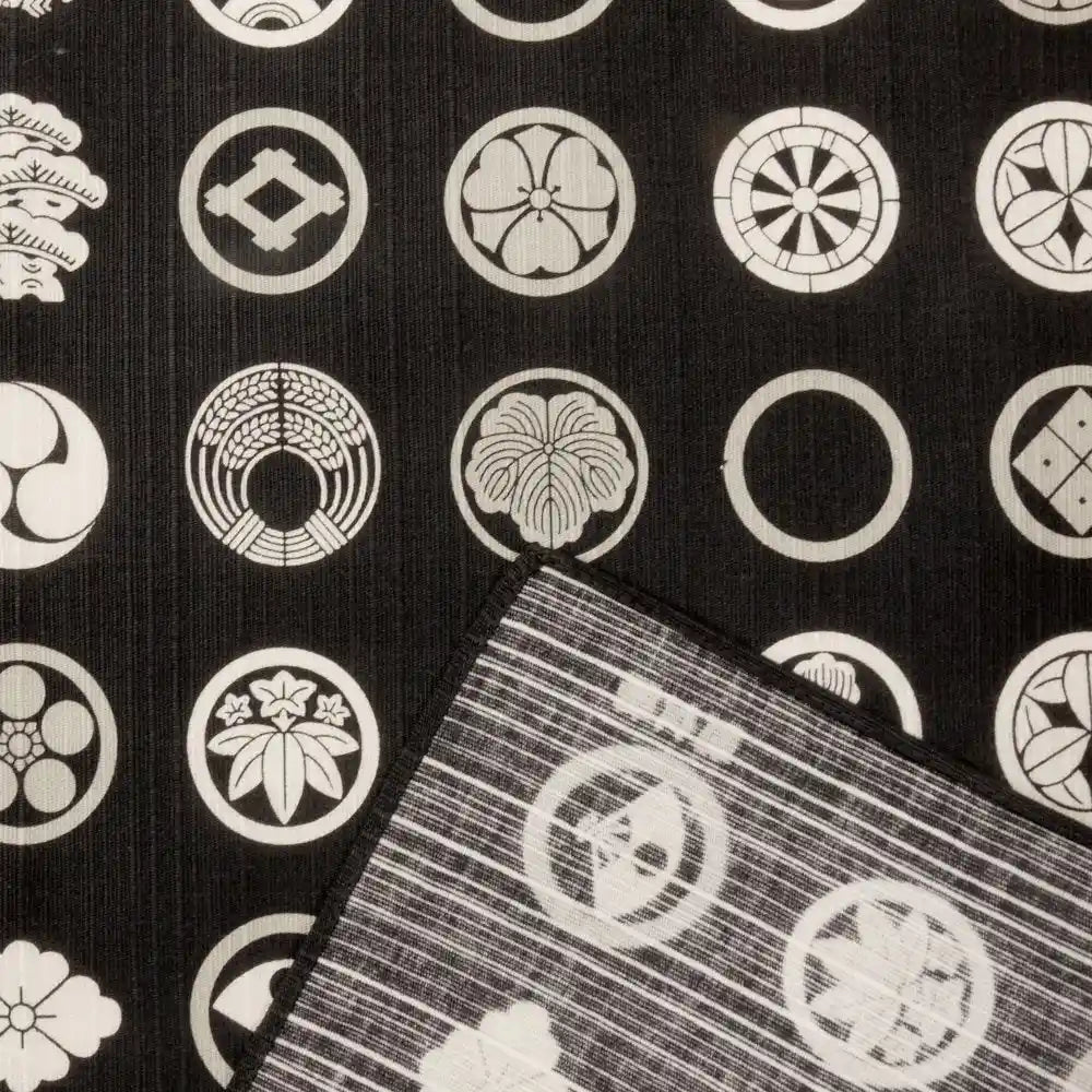 Hama Pattern Japanese Small Cloth (Wrapping Cloth 50Cm) Crest Black