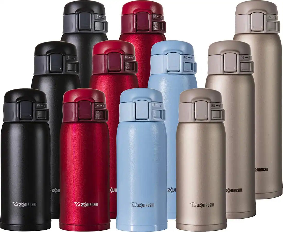 Zojirushi Japan Stainless Steel Water Bottle 480Ml Beige Gold Sm-Se48-Nz Cold Insulation One Touch Open