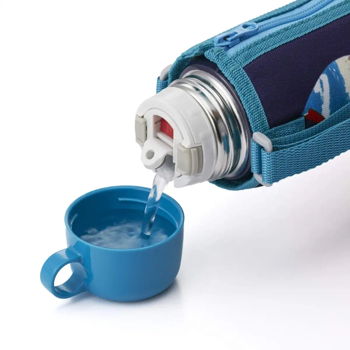Tiger Thermos 800Ml Stainless Steel Water Bottle With Direct Drinking Cup 2-Way Shizuku Blue - Mbr-H08Gas Made In Japan