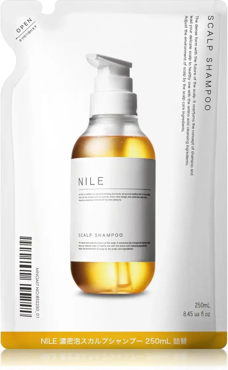 Nile Dense Foam Scalp Amino Acid Non-Silicone Shampoo Yuzu Scent - Refill 8.5oz
- 4580612757005