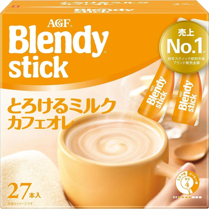 Ajinomoto Agf Blendy Stick Melted Milk Cafe Au Lait Instant Coffee 27 Sticks - Melted Milk Coffee