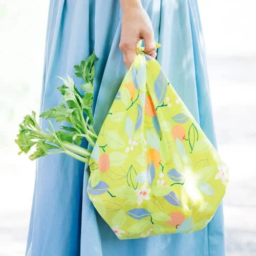 Musubi Furoshiki 70Cm Himemusubi Adeline Klam Citrus Yellow Organic Cotton Japan