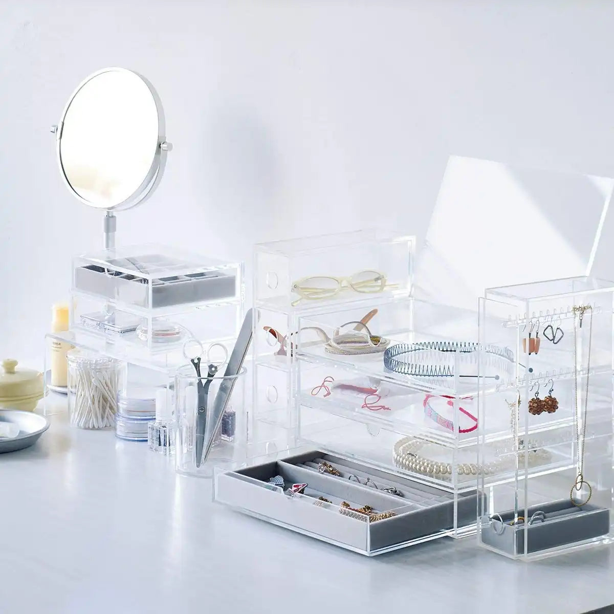 Mujirushi Ryohin Acrylic Glasses/Accessory Case - 6.7X17.5X25Cm - Japan
