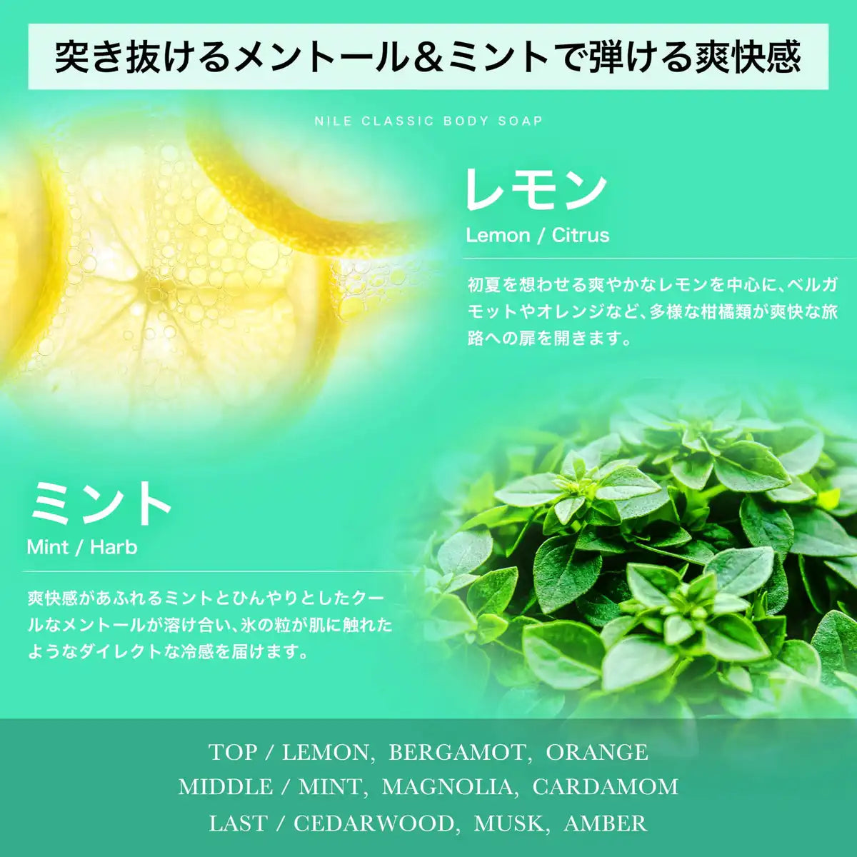 Nile Summer Edition Classic Body Soap with Menthol 400Ml Mint Vacation