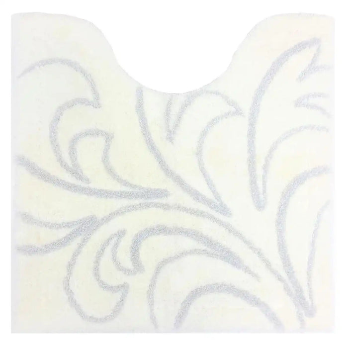 Senko Japan Grace Toilet Mat 60X60Cm White Silver Thread Elegant 39461