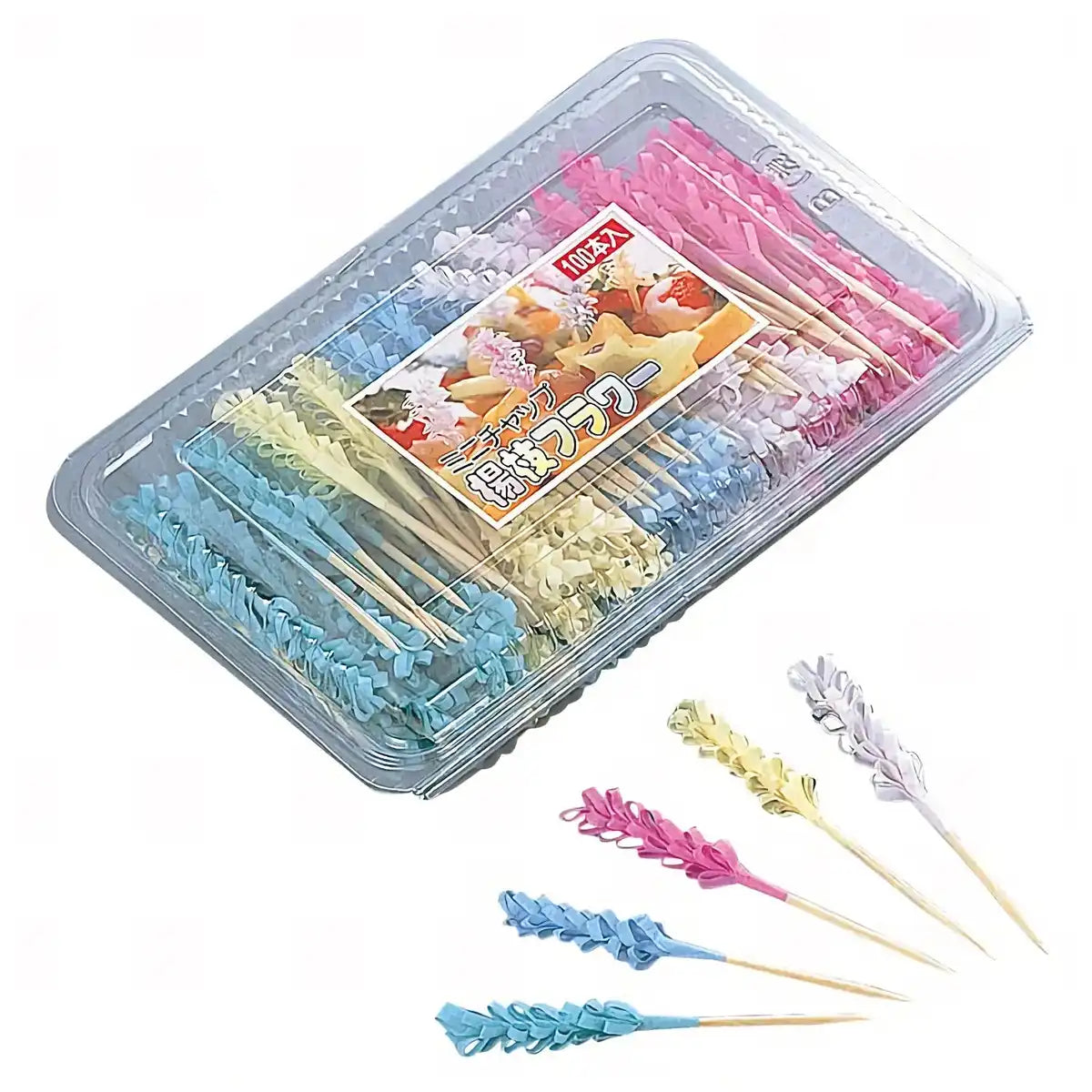 Ebm 100Ct Wood Food Picks From Japan - Color