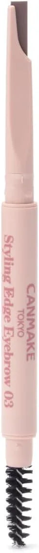 Canmake Styling Edge Eyebrow Pencil 03 Rosy Brown Thin Lead with Brush Canmake