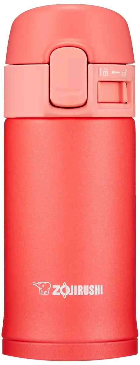 Zojirushi Coral Pink Stainless Steel Water Bottle 200ml One-Touch Open Type