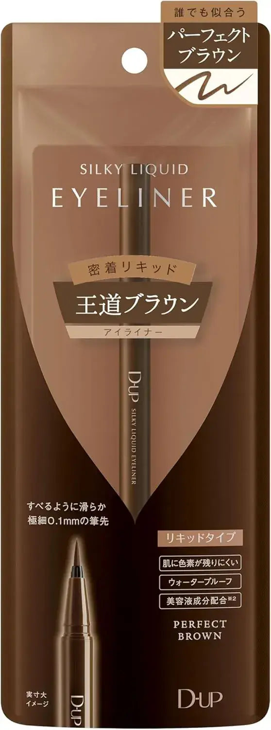 D-UP Silky Liquid Eyeliner Waterproof Perfect Brown Pack of 1
