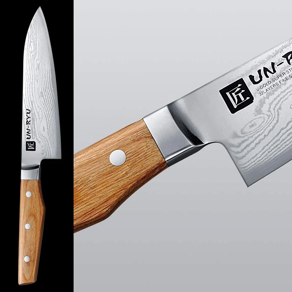 Shimomura Kougyou Made In Japan Santoku Knife Damascus Steel Vg-10 33 Layers Unryu Niigata Tsubamesanjo