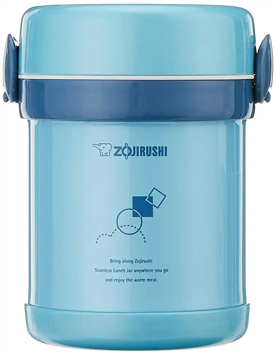 Zojirushi Aqua Blue Ms.Bento Stainless Lunch Jar - Compact and Durable Model SL-MEE07AB