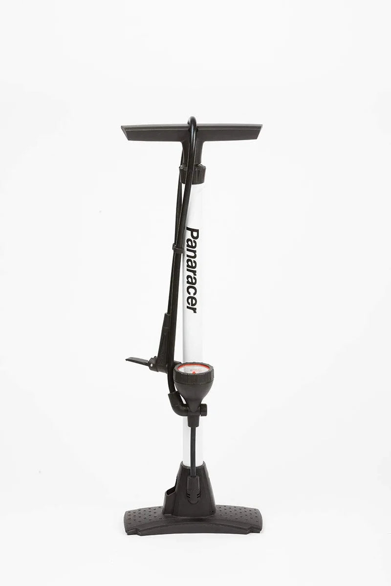 Panaracer Air Inflator Pump Aluminum Floor Pump With Gauge Japan Style Presta Compatible Auto Head With English Clip White