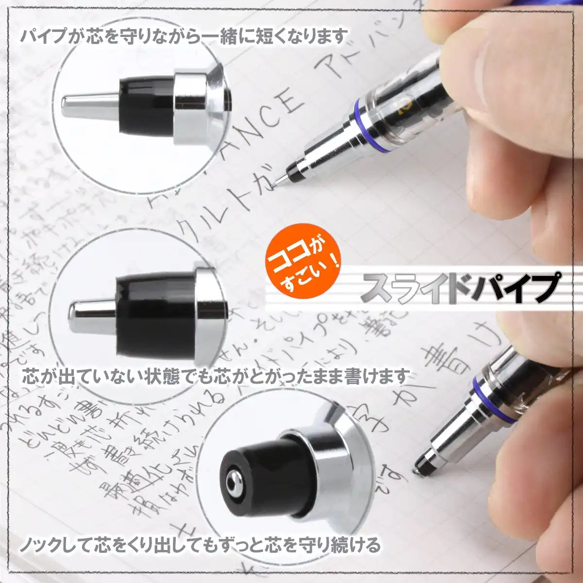 Mitsubishi Pencil Kuru Toga Advance 0.5Mm Mechanical Pencil Black M55591P.24 Made In Japan