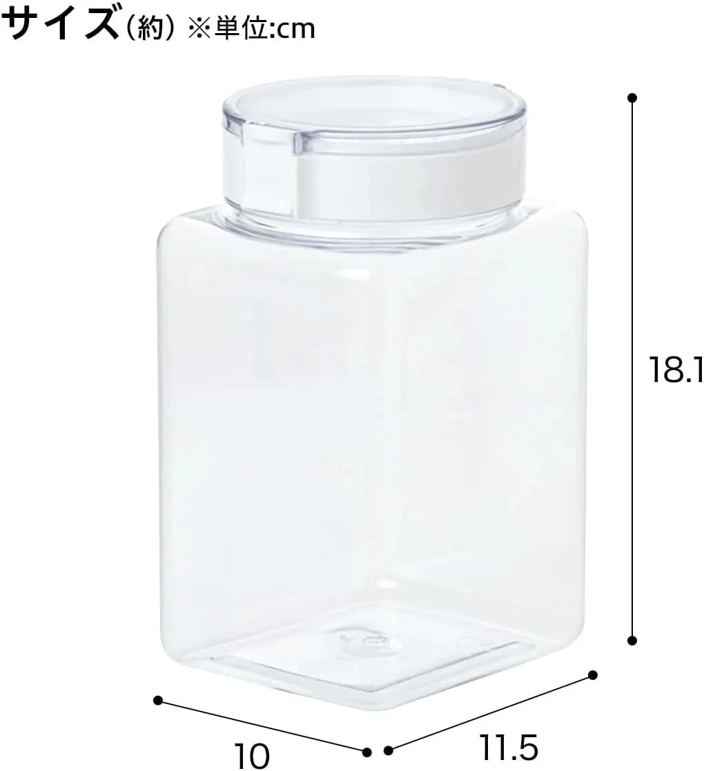 Nitori 2WAY One-Push Canister with Middle Lid Storage Container