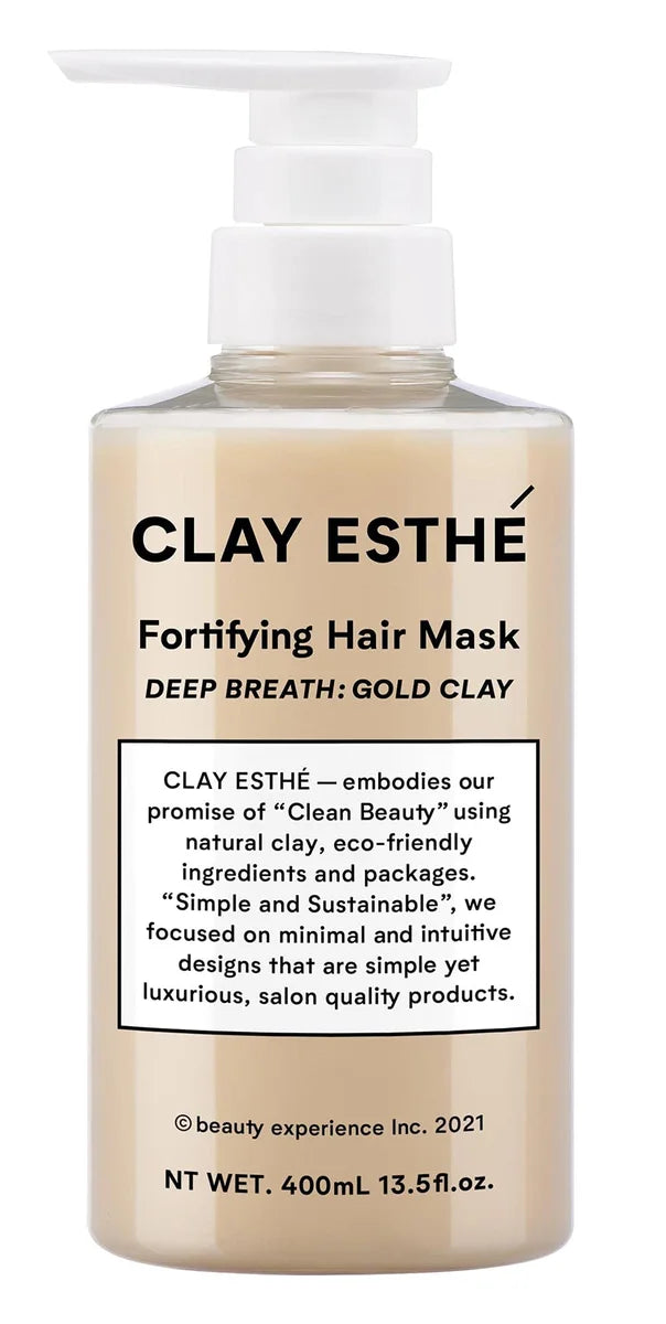 Clay Esthe Fortifying Hair Mask with Gold Clay 400ml for Stronger Hair