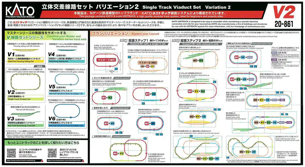 Kato N Gauge Inner Double Track 20-861 Rail Set V2