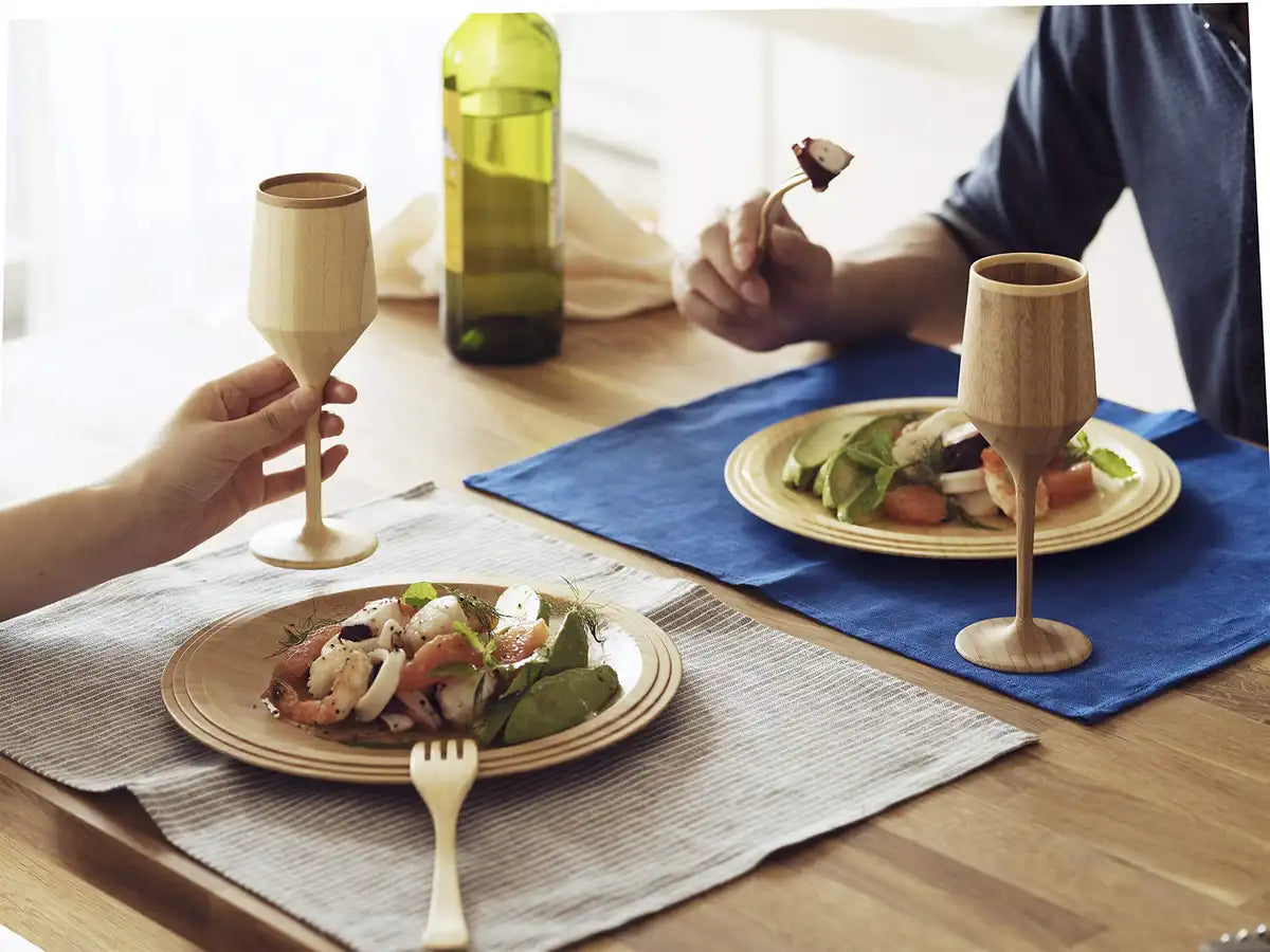 Riveret Japan Vessel Cocktail Glass Sherry 180Ml Pair Set Bamboo Dishwasher Safe Rv-112Wb