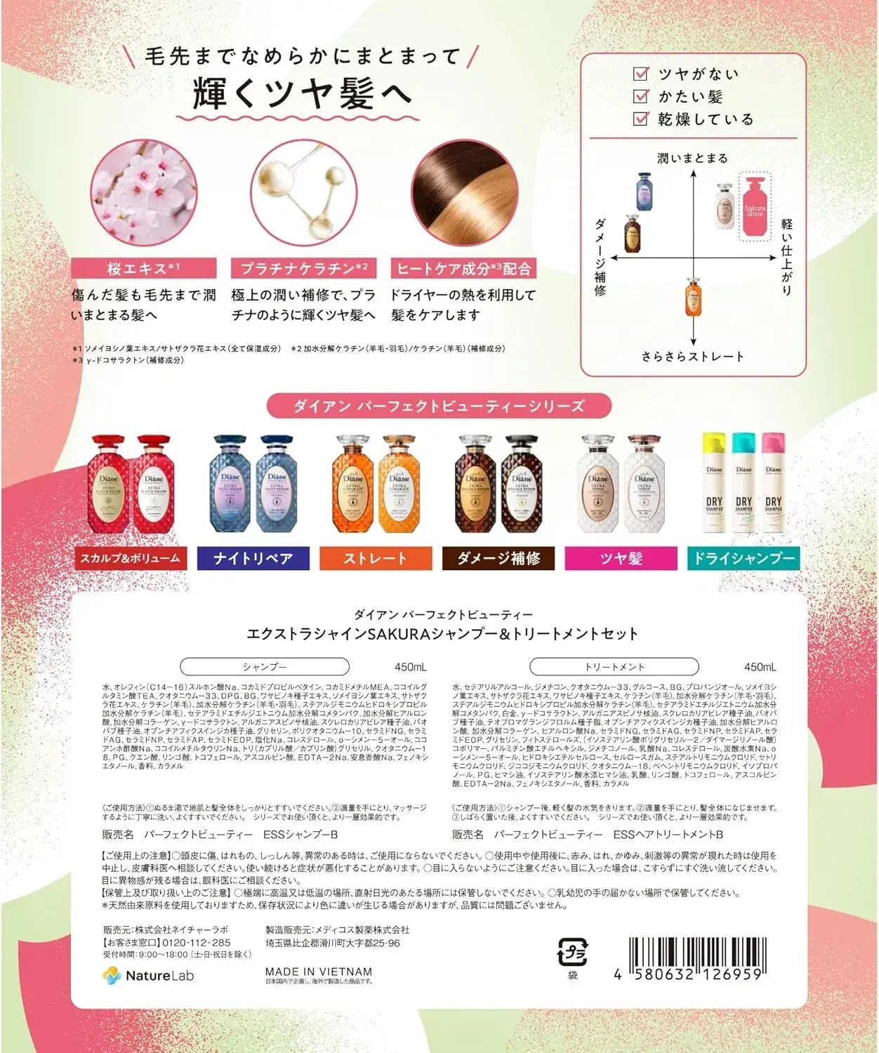 Diane Perfect Beauty Shampoo and Treatment French Cherry Scent