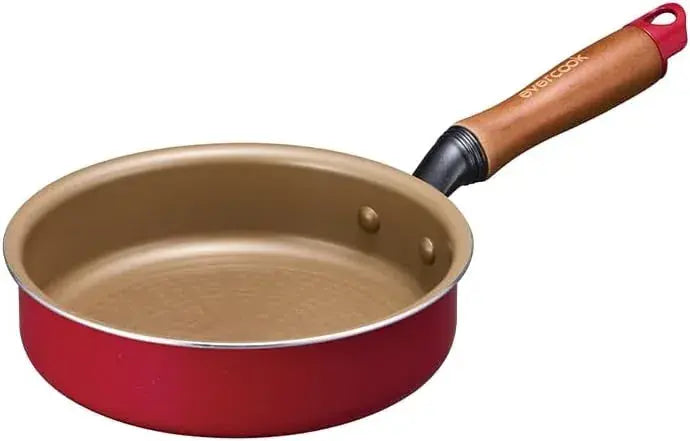 Doshisha Evercook Lightweight Frying Pan Induction and Gas Compatible - Red 16cm - 4550668529161