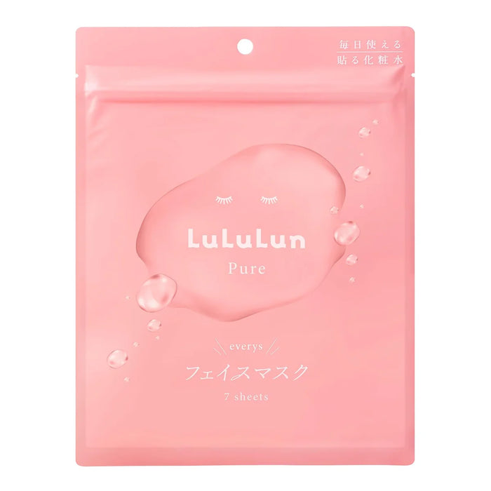 Lululun Pure Pink Daily Facial Mask for Dry Skin 7 Sheets Pack