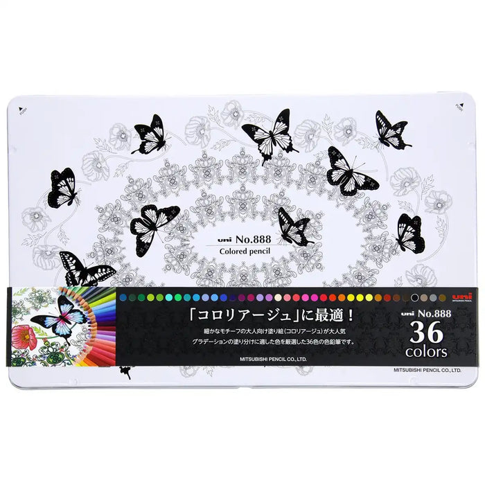 Mitsubishi Pencil Colored Pencils No. 888 36 Colors Japan K88836C