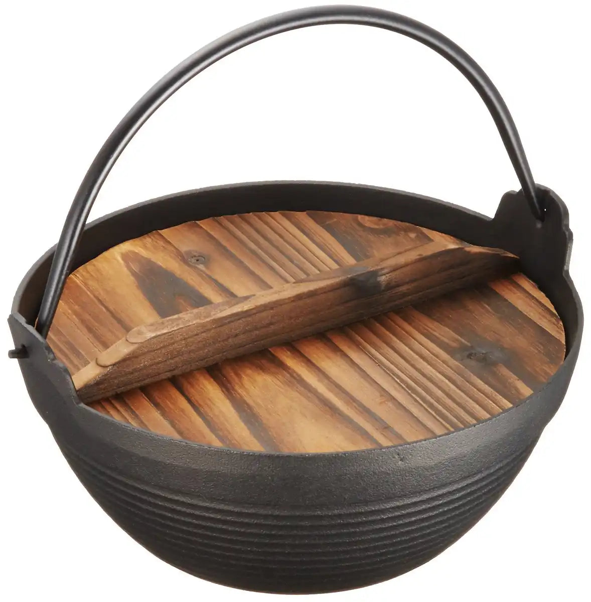Ikenaga Iron Works Tekko Iron Pot 21Cm For 2-3 People W/ Wooden Lid From Japan
