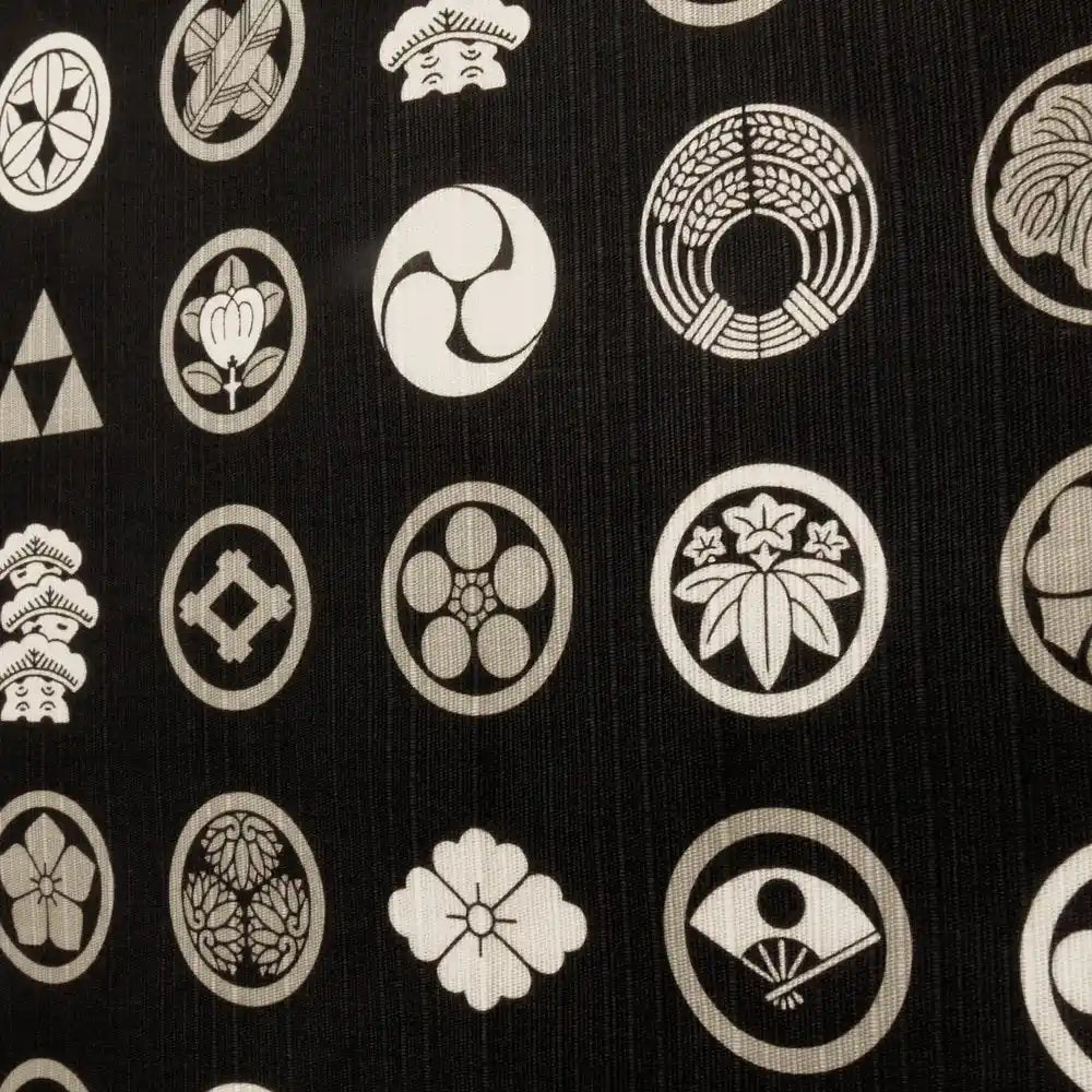 Hama Pattern Japanese Small Cloth (Wrapping Cloth 50Cm) Crest Black
