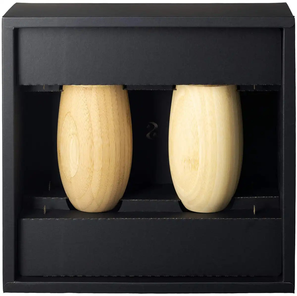 Riveret Japan Cocoon Tumbler 330Ml Pair Set Bamboo Dishwasher Safe White/Brown