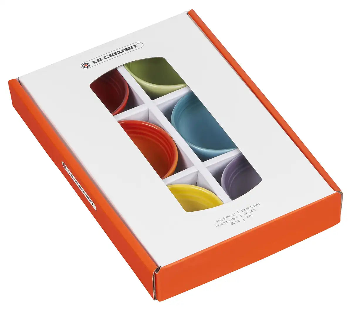 Le Creuset Stoneware Mini Bowls 7cm Rainbow Set of 6 Heat Resistant Safe