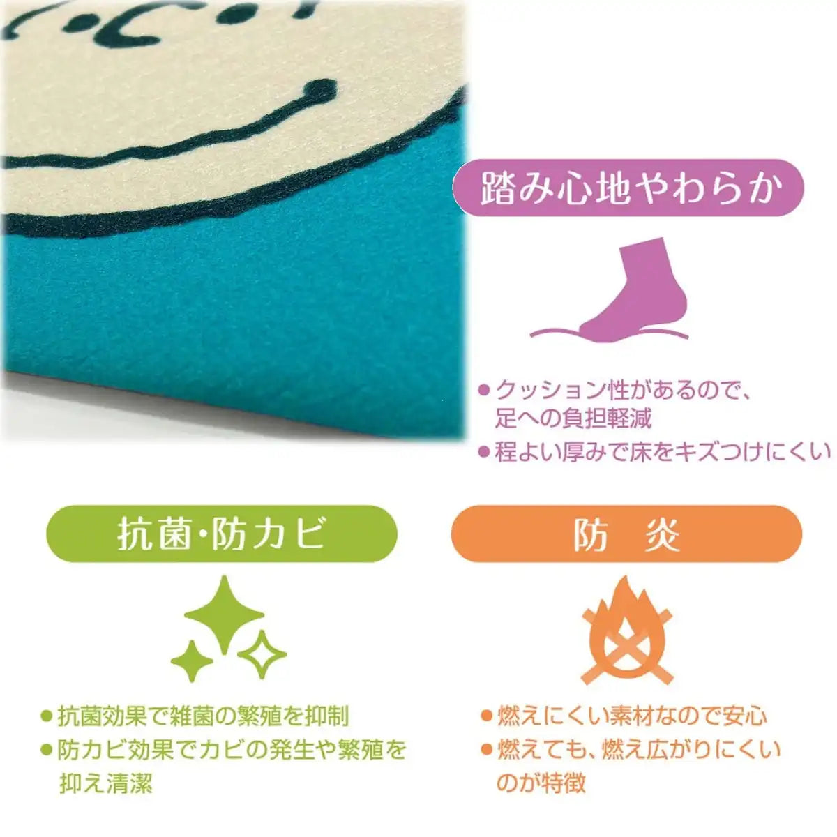 Senko Japan Snoopy Wipeable Pvc Toilet Mat 55X60Cm Beige Frame 61525
