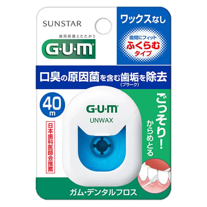 Gum Dental Floss Unwaxed Expandable Interdental Care | 40M Single Item