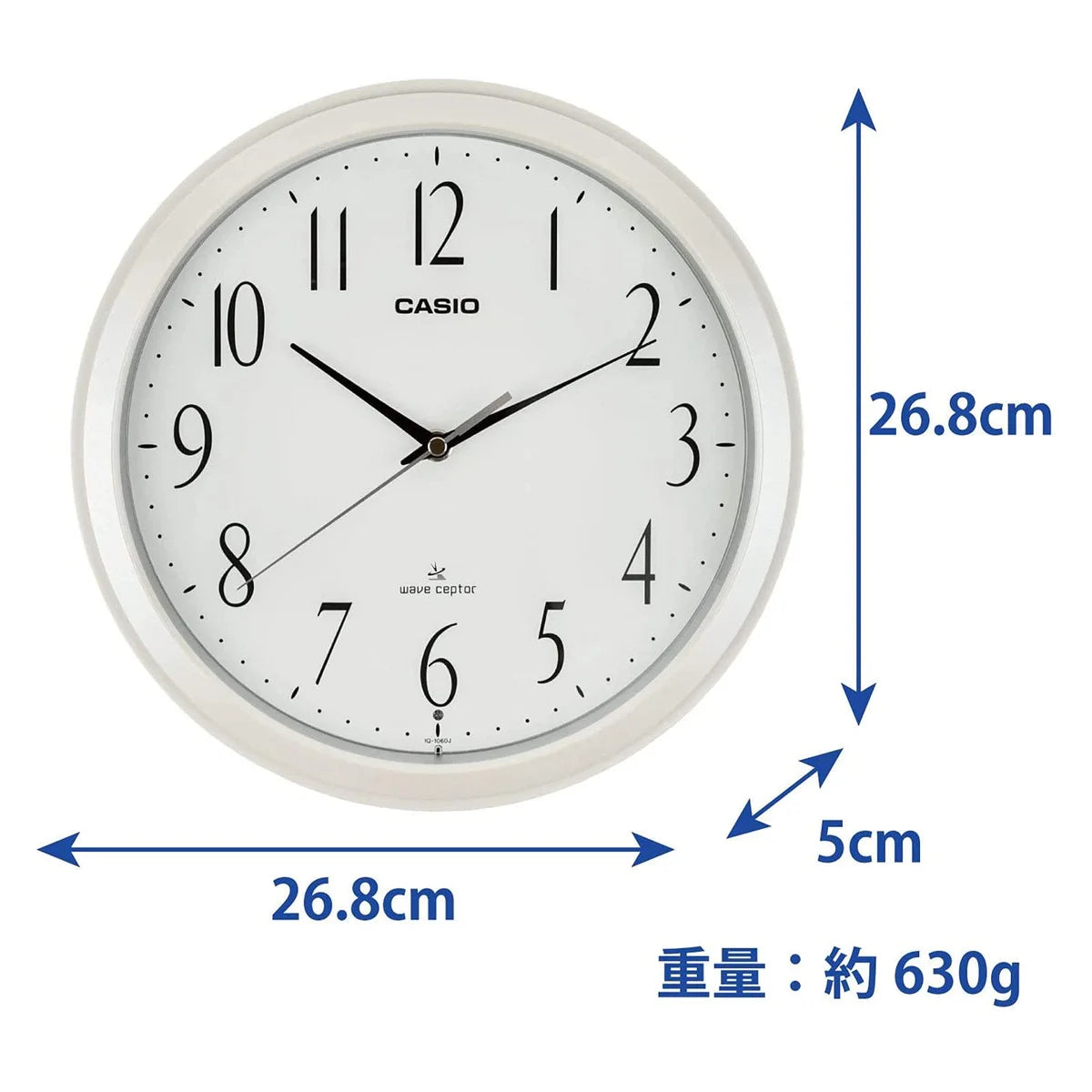 Casio IQ-1060J-7JF 26.8cm White Analog Wall Clock