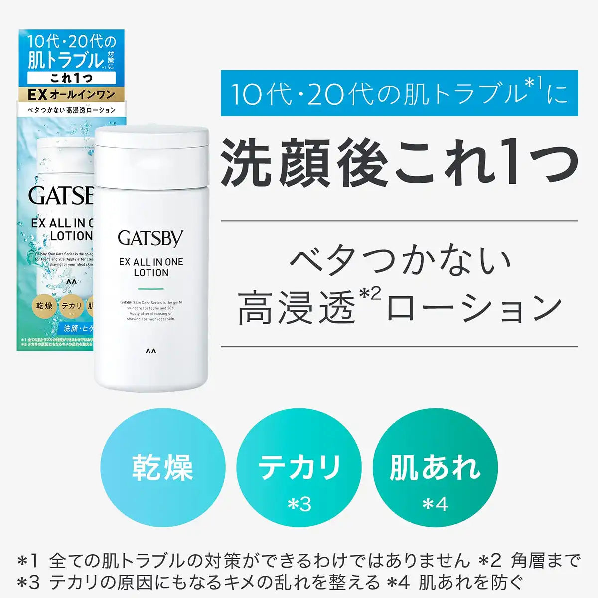 Gatsby Ex All-In-One Lotion for Men - Refreshing Fast Absorbing Skin Care Solution