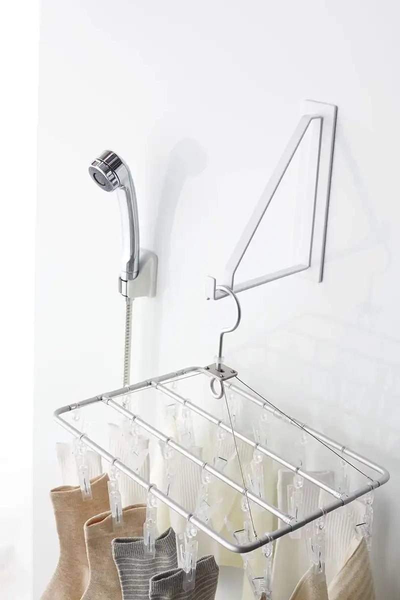 Yamazaki Industrial 4712 Magnet Bathroom Drying Hanger White Japan W5Xd18.5Xh23Cm