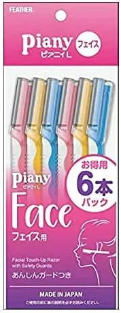 Feather Safety Razor PI-6L for Pianie L Face 6 Pieces by Piany