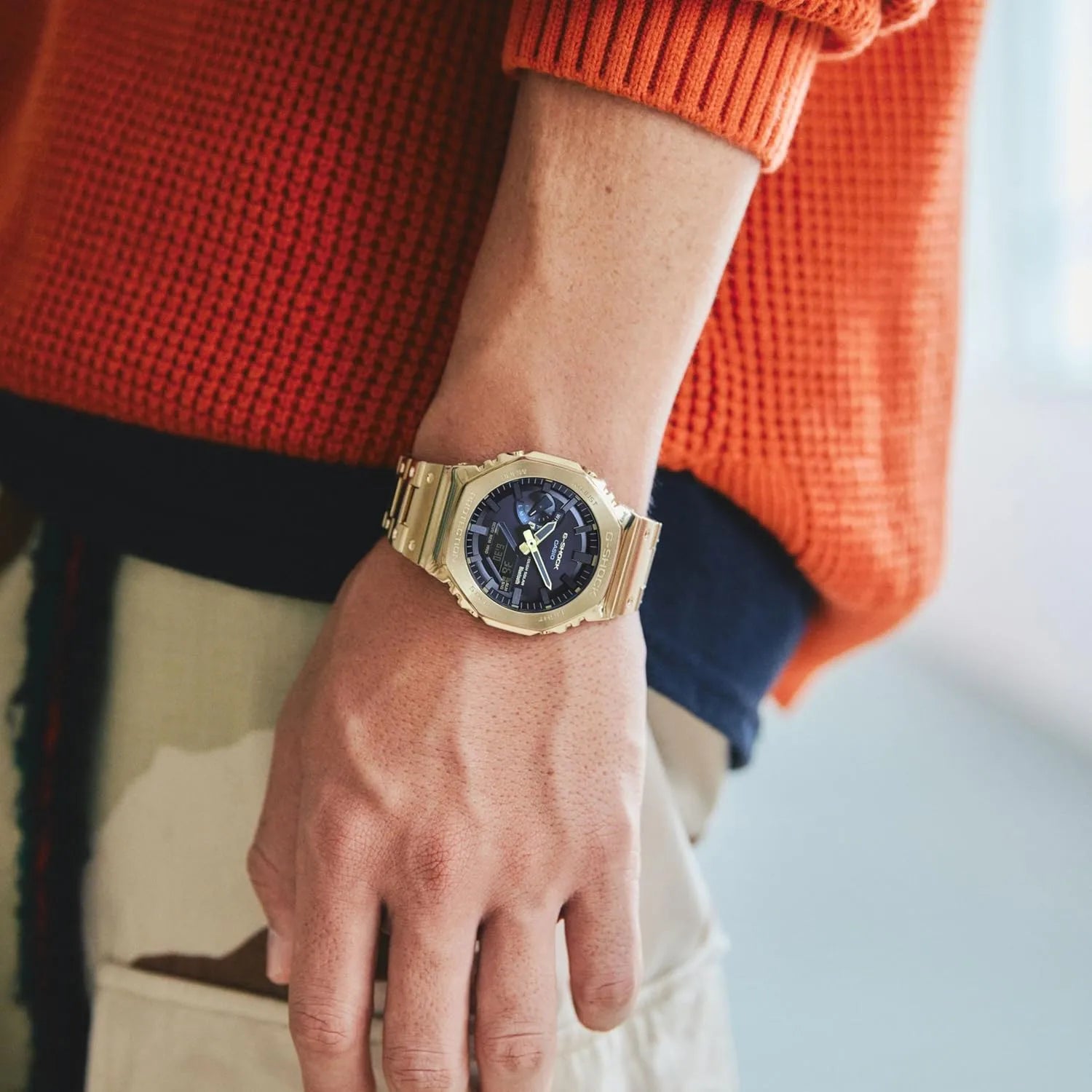 G-SHOCK GM-B2100 Classic Gold Wristwatch with Bracelet Band