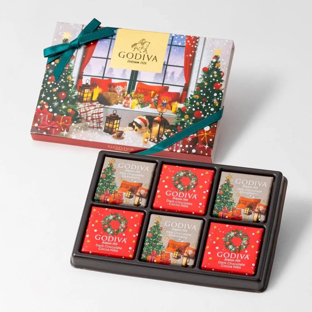 Godiva Bush de Noel Chocolate Assortment Pack of 6 Winter Gift