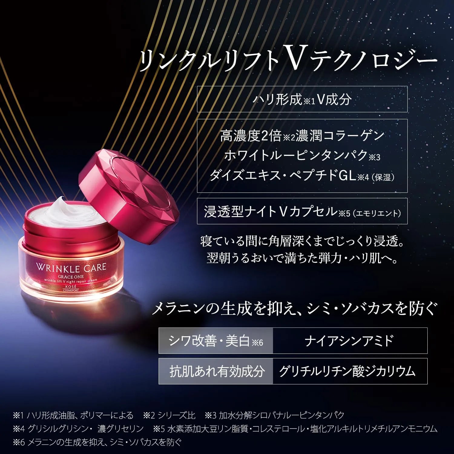 Grace One Wrinkle Care Night Cream with Niacinamide Whitening