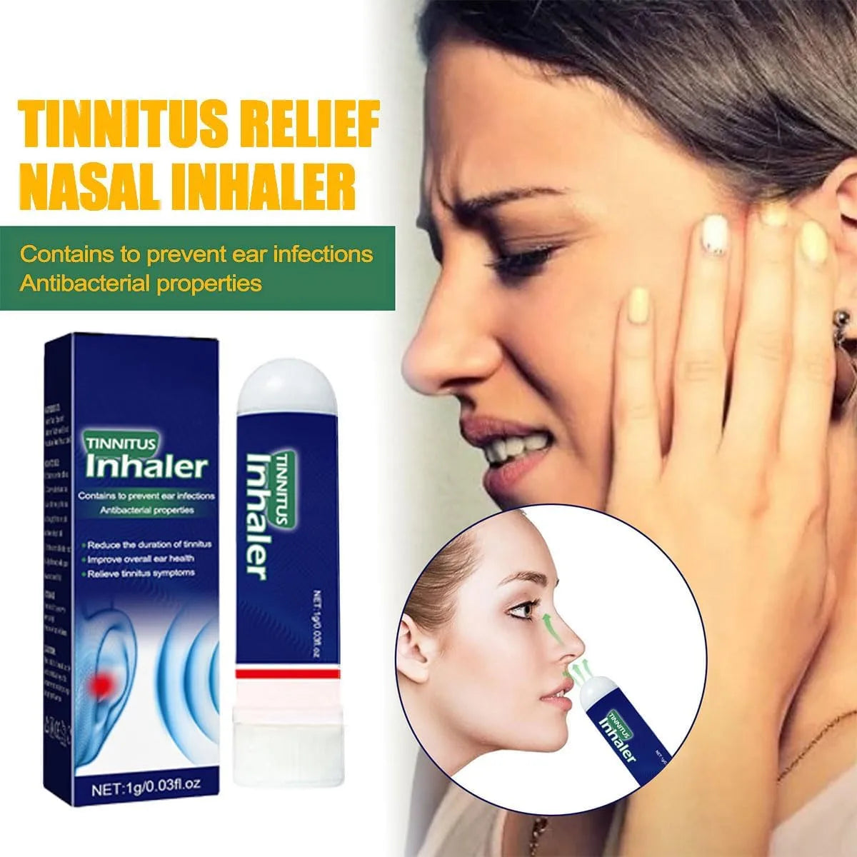 Icoyea Tinnitus Relief Nasal Inhaler Ear Pressure Anxiety Aid 3pcs