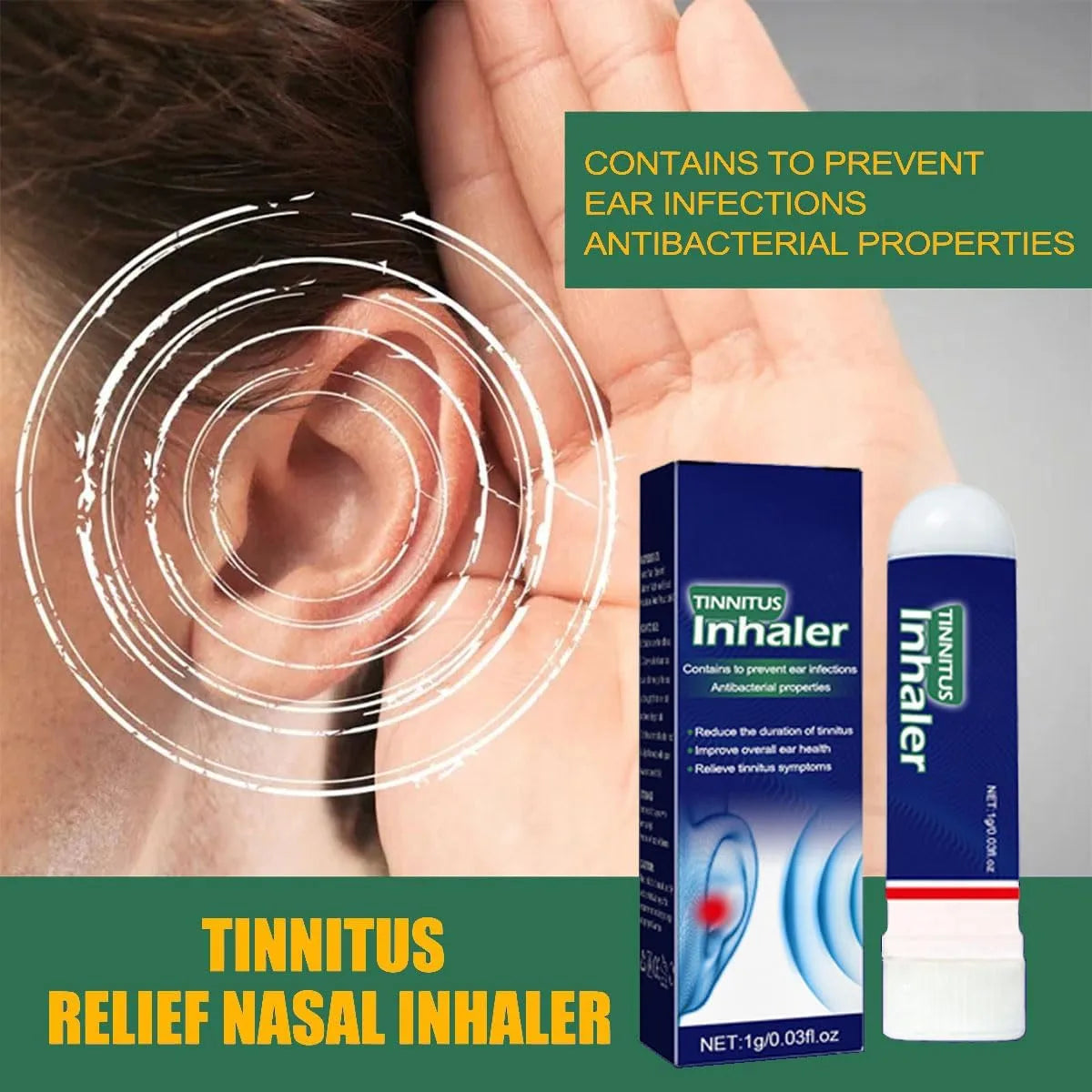 Icoyea Tinnitus Relief Nasal Inhaler Ear Pressure Anxiety Aid 3pcs