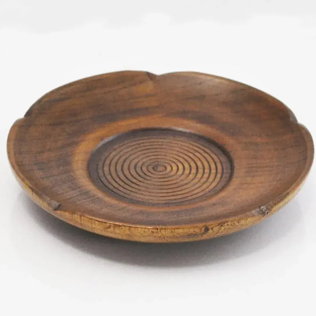 Ishida Wooden Tea Coasters Traditional Design - 4 Inches-Plum Shape - 4970736676021