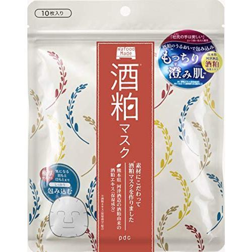 Sake Lees Face Mask by PDC Wafood Made - 10 Sheet Pack for Radiant Skin