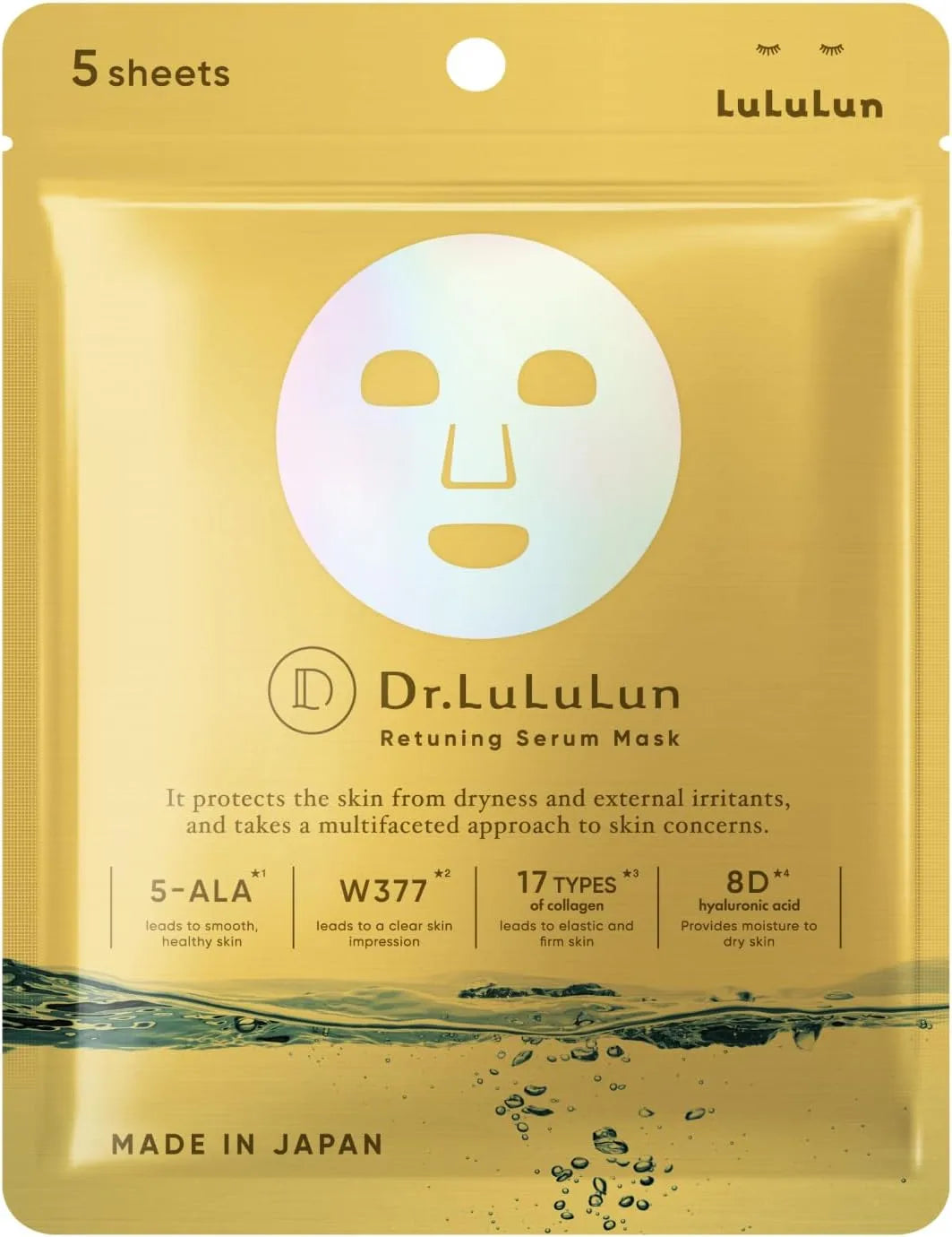 Lululun Revitalizing Serum Mask Clear Water Film 5 Pack