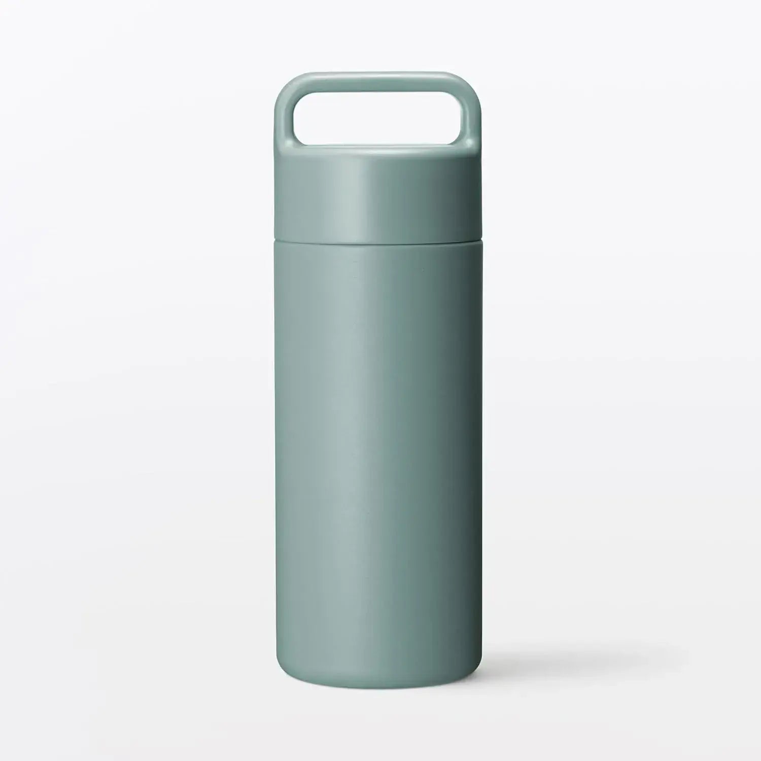 Muji Vacuum Insulated Thermal Bottle with Handle Type - Smoky Green 350ml - 4550723112642