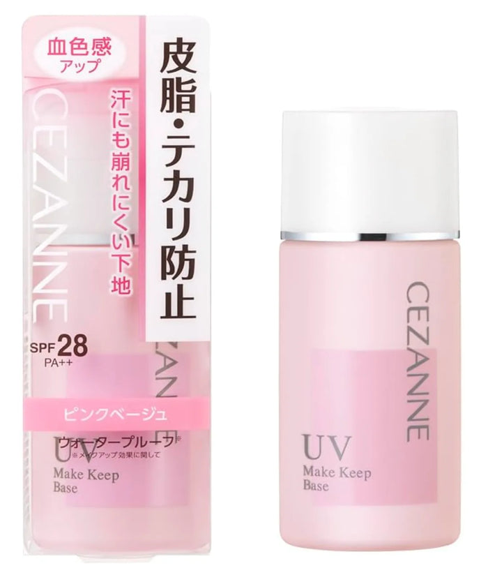 Cezanne Make Keep UV Primer SPF28 PA++ Pink Beige 30ml - Shine Control