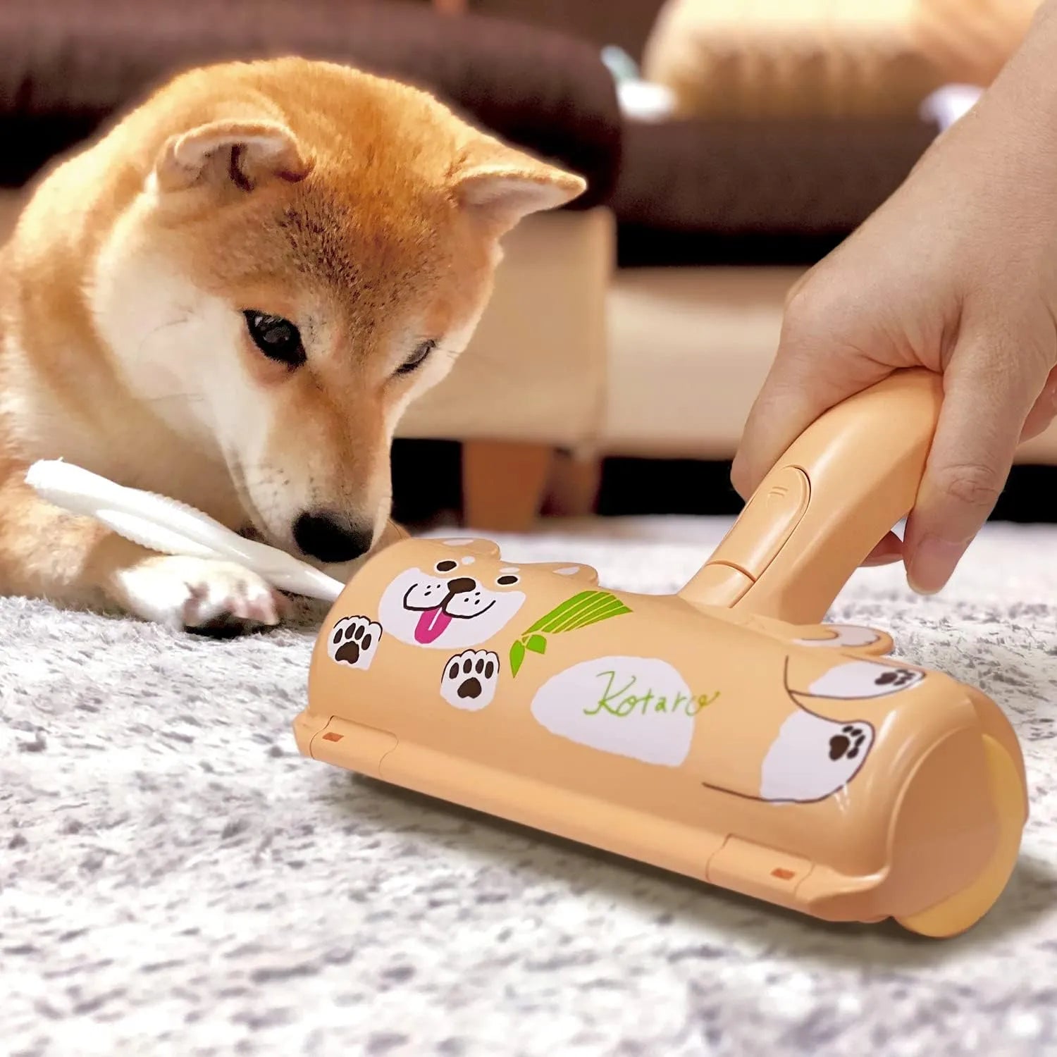 Nippon Seal Pakupaku Roller Kotaro N76KT Shiba Inu Pet Hair Loss Cleaner for Dogs and Cats PACPAK