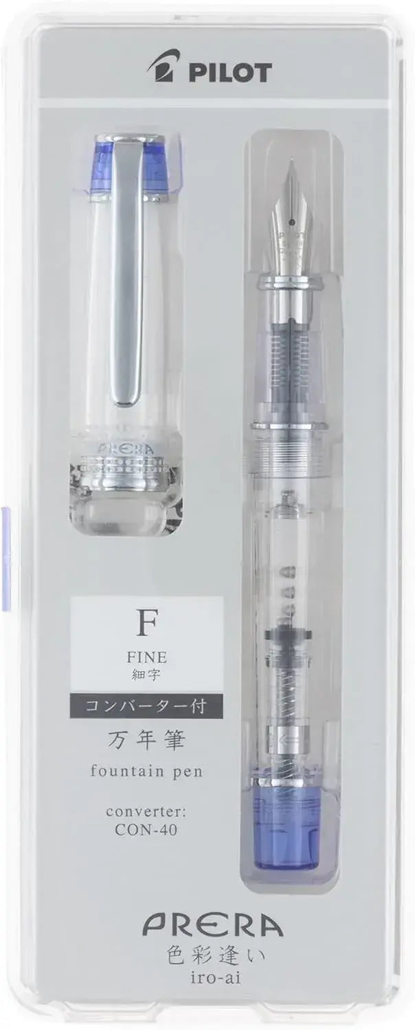 Pilot Fountain Pen Prera Medium Transparent Collection - Blue Fine - 4902505687518