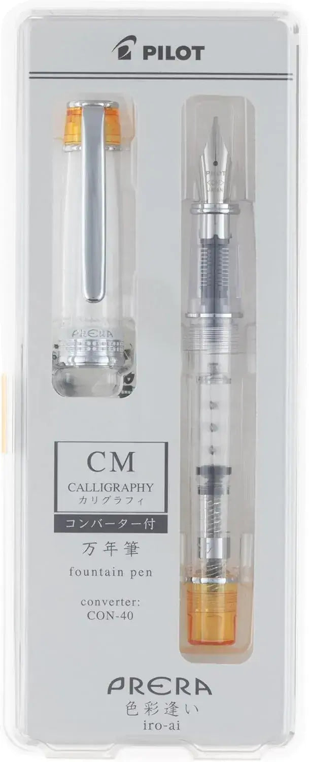 Pilot Prera Fountain Pen Color Matching Medium Nib Transparent - Orange - 4902505687440