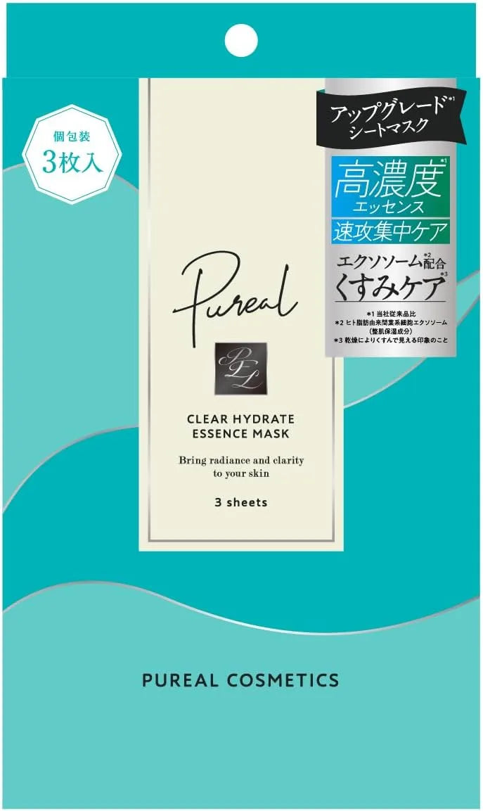 Pureal Pack Clear Hydrate Essence Mask Pack of 3 Fast Intensive Care Sheet Mask Pureal